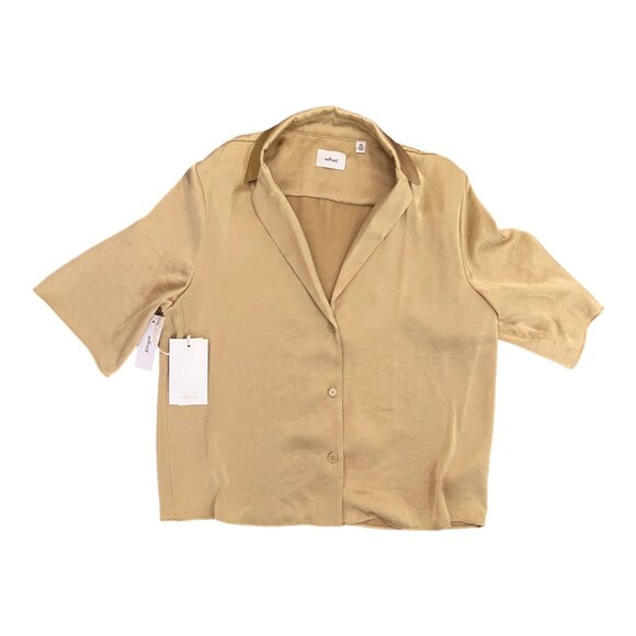 🚨CLEARANCE! HP!⭐️ NWT Aritzia Wilfred BESO Top in Gold/Light Birch - XXS - Picture 4 of 6